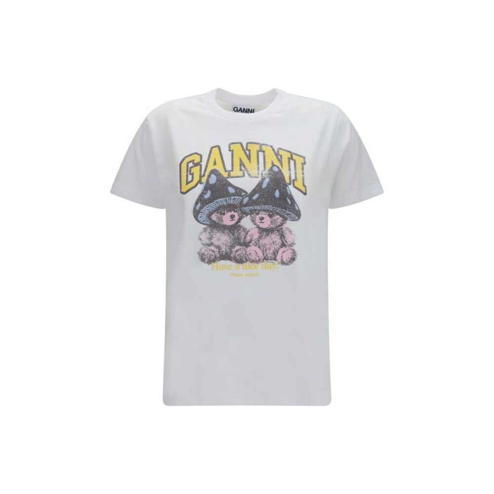 Ganni Women Teddy Mushroom Cotton T-Shirt